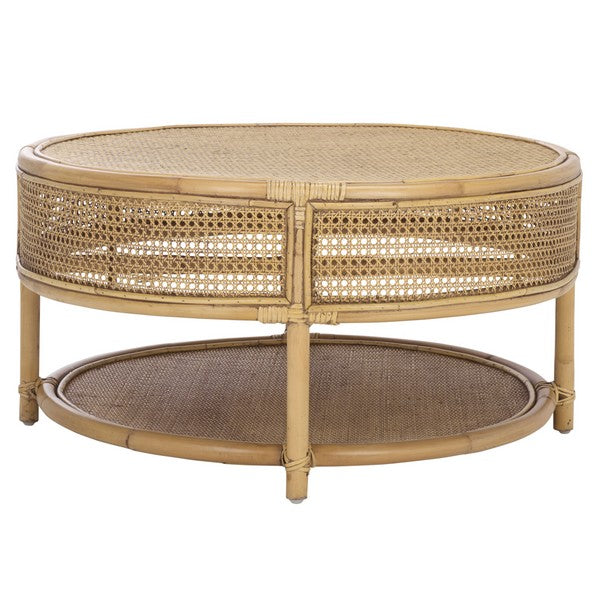 Arvid Rattan Coffee Table in Honey Brown