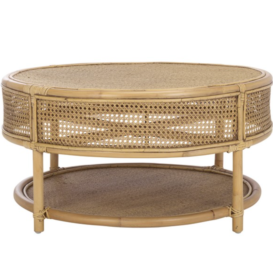 Arvid Rattan Coffee Table in Honey Brown