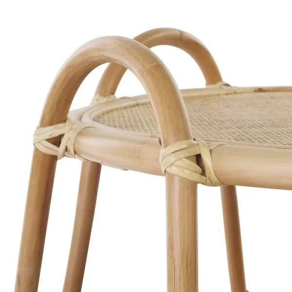 Althea Rattan Coffee Table in Natural with Weave Design - The Mayfair Hall