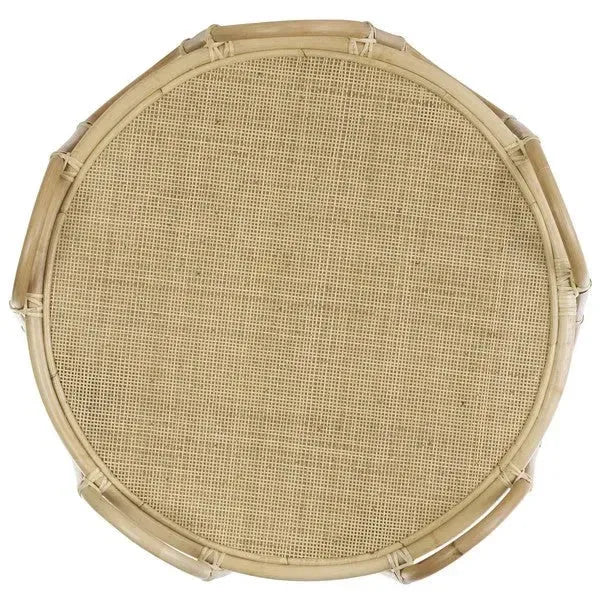 Althea Rattan Coffee Table in Natural with Weave Design - The Mayfair Hall