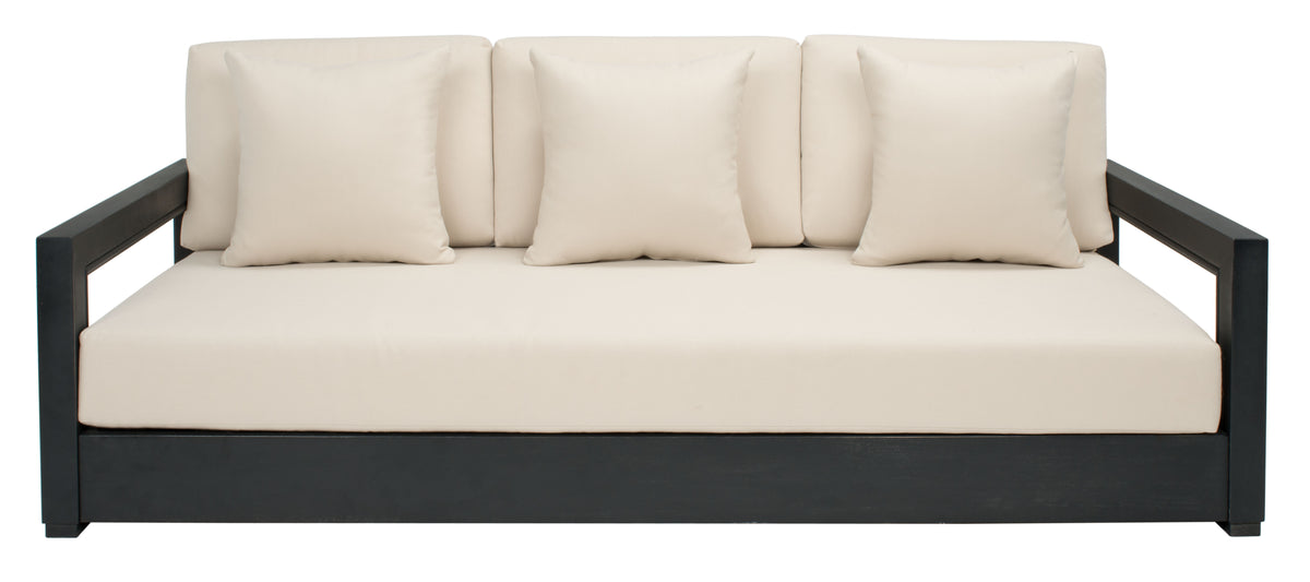 Montford Aluminum 3 Seater Sofa in Black and White