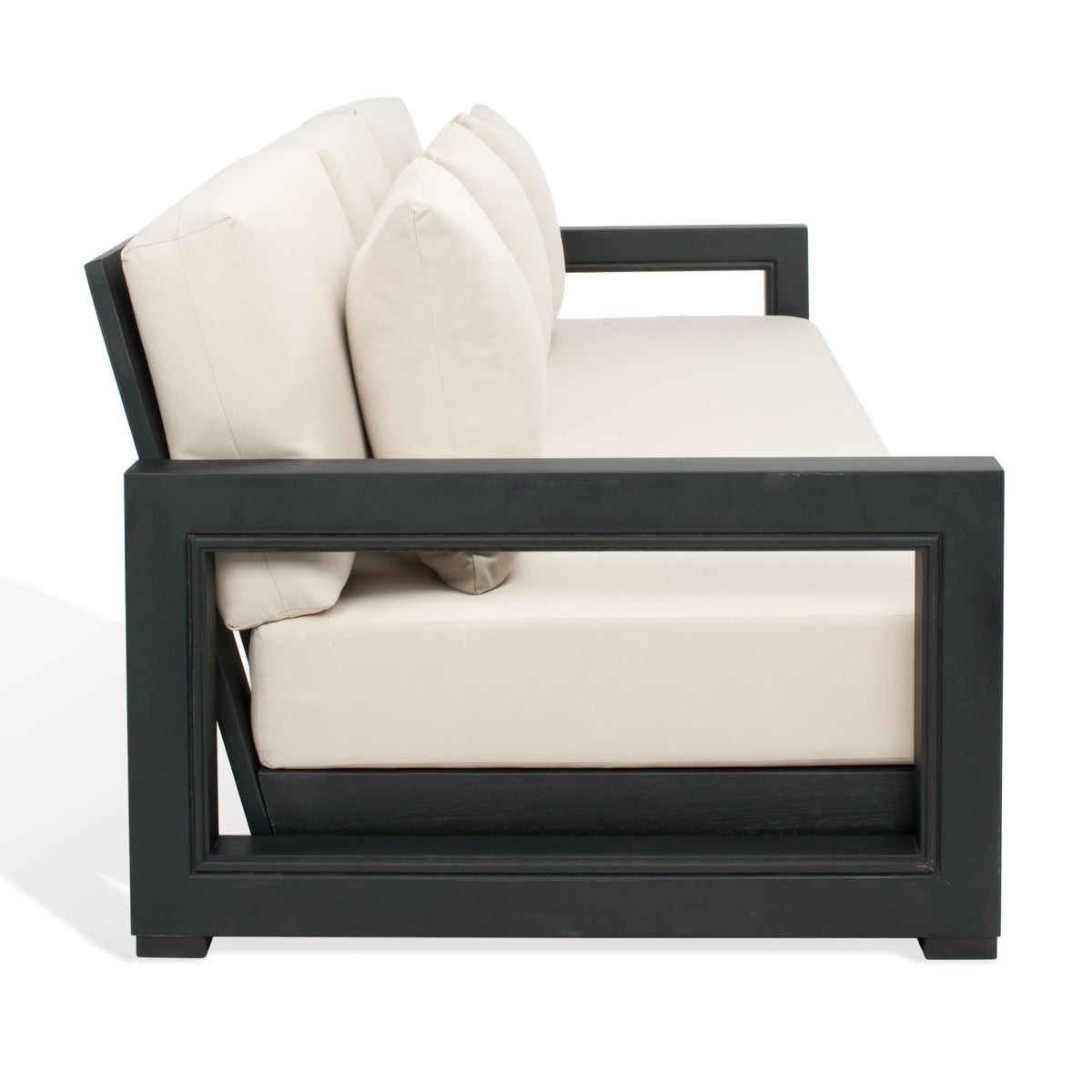 Montford Aluminum 3 Seater Sofa in Black and White