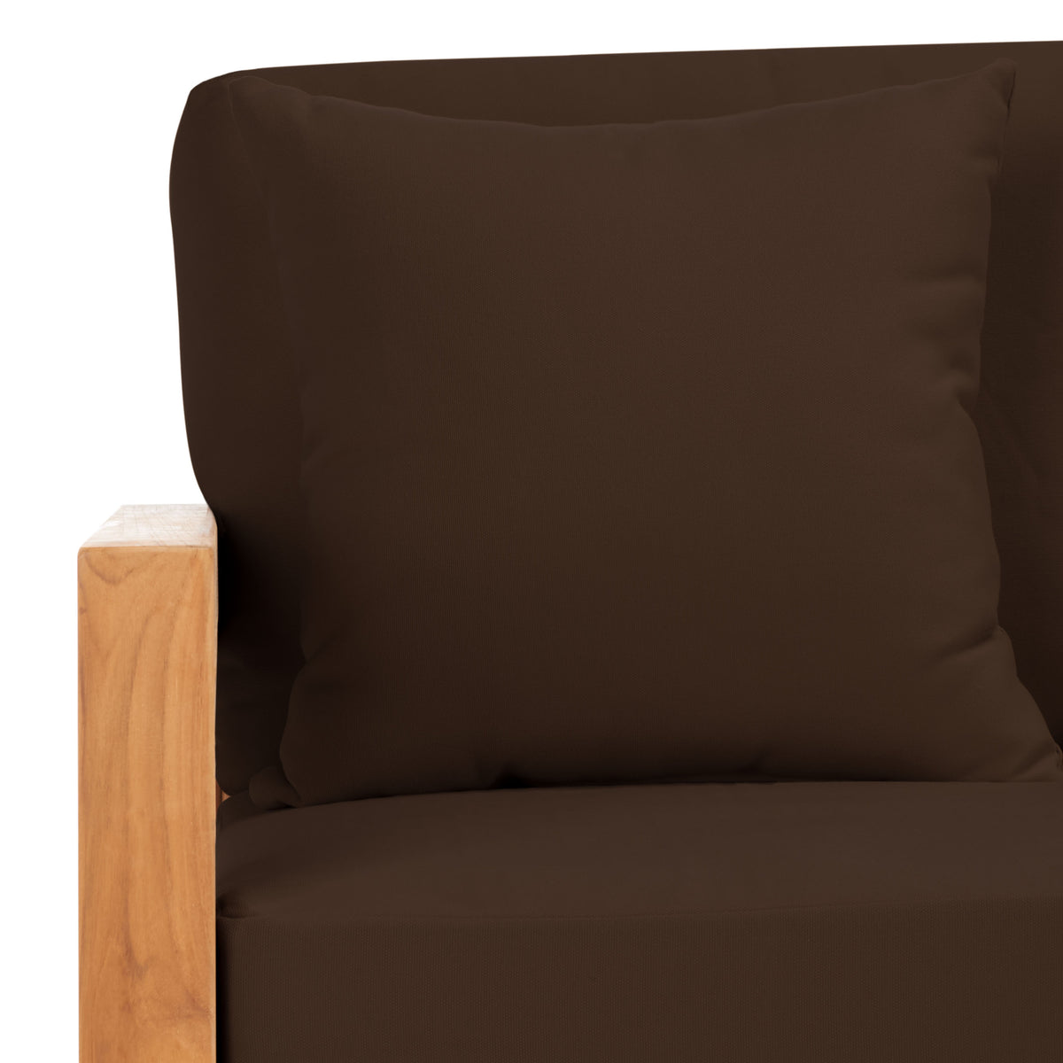 Montford Brazilian Teak 3 Seater Sofa in Natural Teak and Dark Brown