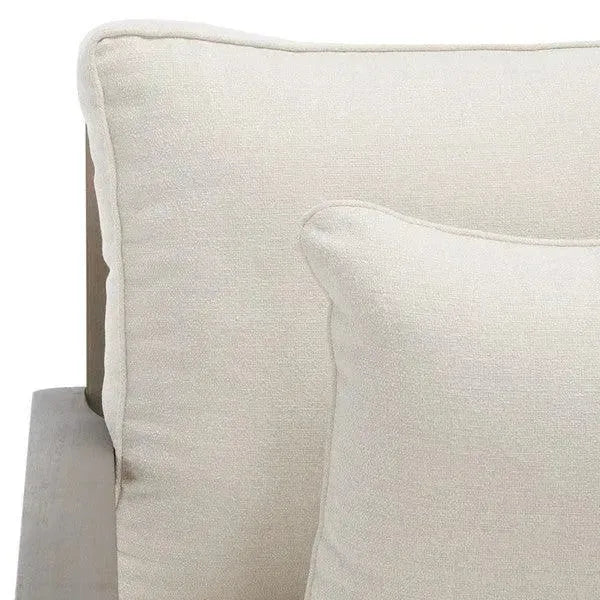 Martinique Wood Patio Armchair in Light Gray and Beige - The Mayfair Hall