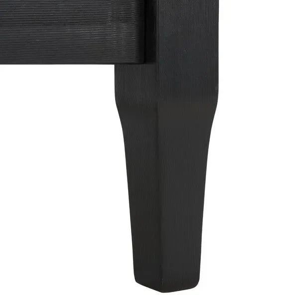 Martinique Wood Patio Armchair in Black/White with Slatted Back - The Mayfair Hall