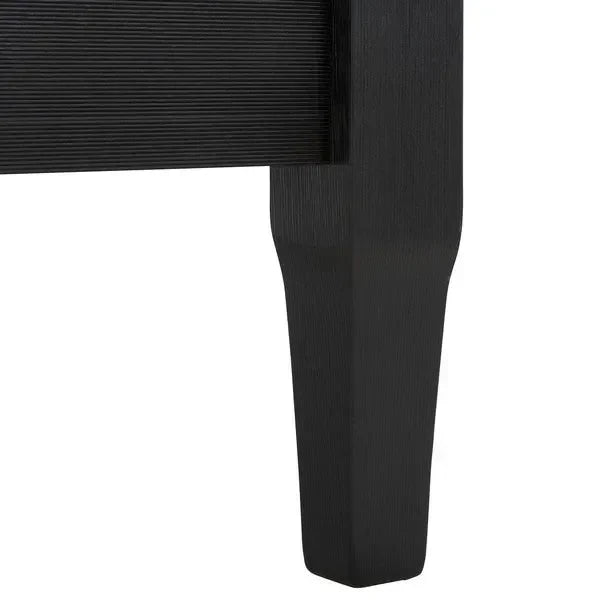 Martinique Wood Patio Loveseat in Black/White with Upholstered Cushion - The Mayfair Hall