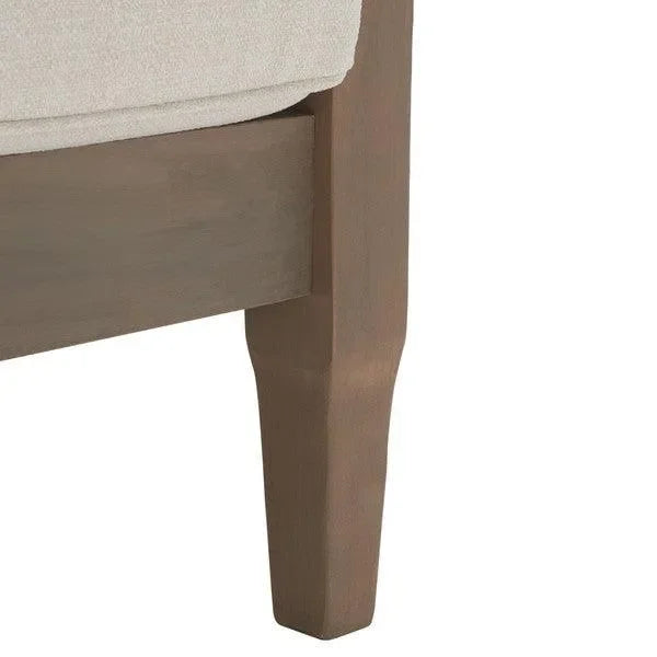 Martinique Wood Patio Sofa in Light Gray and Beige - The Mayfair Hall