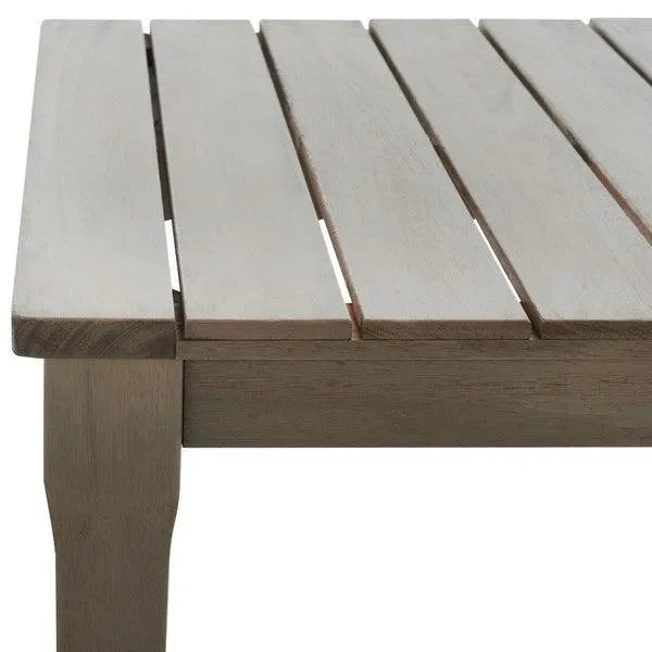Martinique Wood Patio Coffee Table in Light Gray - The Mayfair Hall