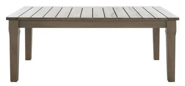 Martinique Wood Patio Coffee Table in Light Gray - The Mayfair Hall