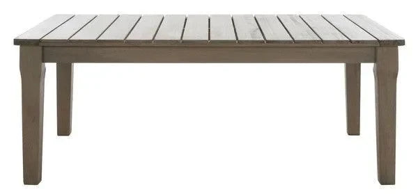 Martinique Wood Patio Coffee Table in Light Gray - The Mayfair Hall