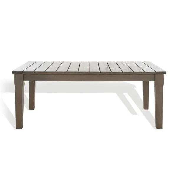 Martinique Wood Patio Coffee Table in Light Gray - The Mayfair Hall