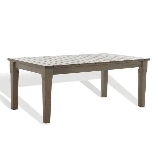 Martinique Wood Patio Coffee Table in Light Gray - The Mayfair Hall