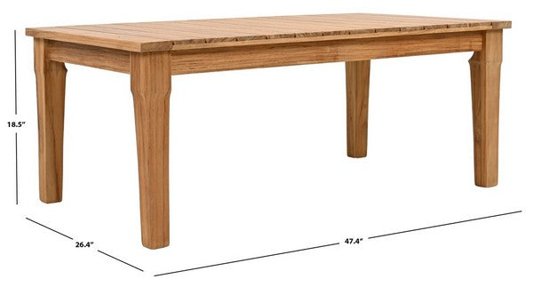 Martinique Wood Patio Coffee Table in Teak