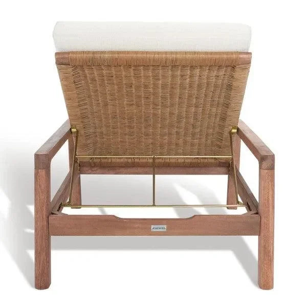 Donnamaria Wood Sun Lounger in Natural and White - The Mayfair Hall