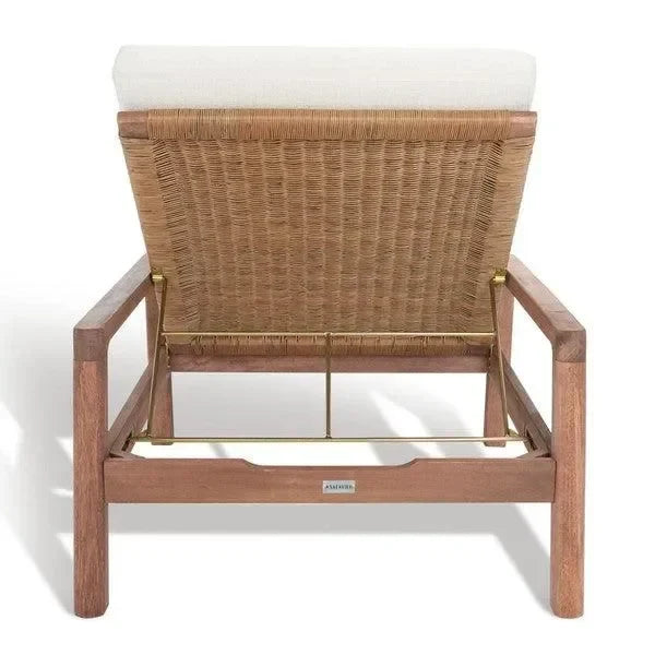 Donnamaria Wood Sun Lounger in Natural and White - The Mayfair Hall