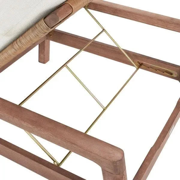 Donnamaria Wood Sun Lounger in Natural and White - The Mayfair Hall