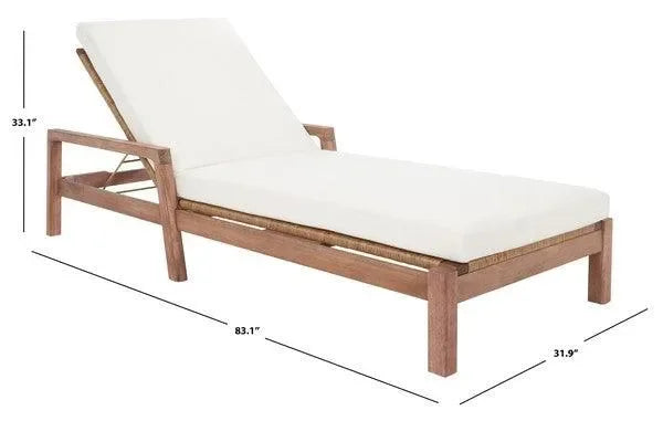 Donnamaria Wood Sun Lounger in Natural and White - The Mayfair Hall