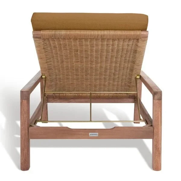 Donnamaria Eucalyptus Wood Sun Lounger in Brown - The Mayfair Hall