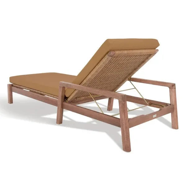 Donnamaria Eucalyptus Wood Sun Lounger in Brown - The Mayfair Hall