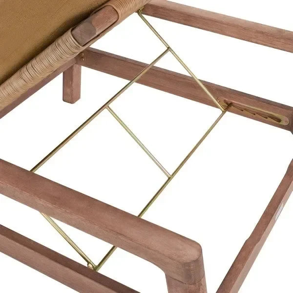 Donnamaria Eucalyptus Wood Sun Lounger in Brown - The Mayfair Hall