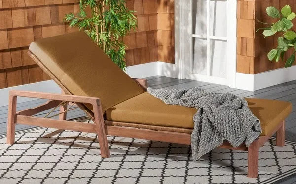 Donnamaria Eucalyptus Wood Sun Lounger in Brown - The Mayfair Hall