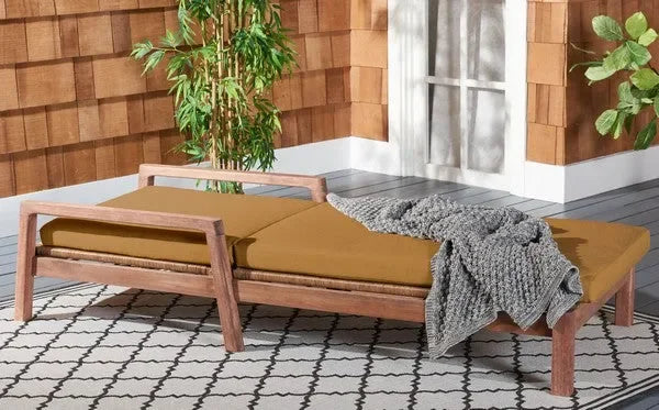 Donnamaria Eucalyptus Wood Sun Lounger in Brown - The Mayfair Hall