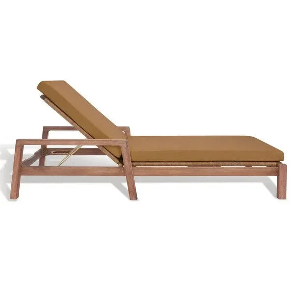 Donnamaria Eucalyptus Wood Sun Lounger in Brown - The Mayfair Hall