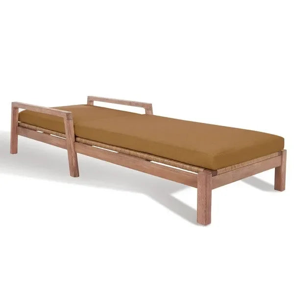 Donnamaria Eucalyptus Wood Sun Lounger in Brown - The Mayfair Hall