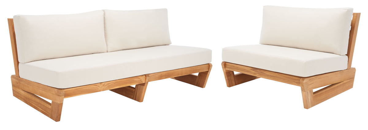 Julianne Brazilian Teak Patio Chair in Natural and Beige
