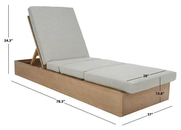 Vincent Wood Chaise Lounge Chair in Dark Brown and Beige - The Mayfair Hall