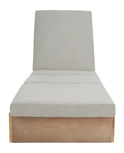 Vincent Wood Chaise Lounge Chair in Dark Brown and Beige - The Mayfair Hall