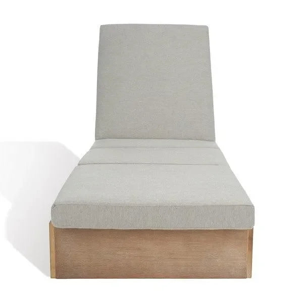 Vincent Wood Chaise Lounge Chair in Dark Brown and Beige - The Mayfair Hall