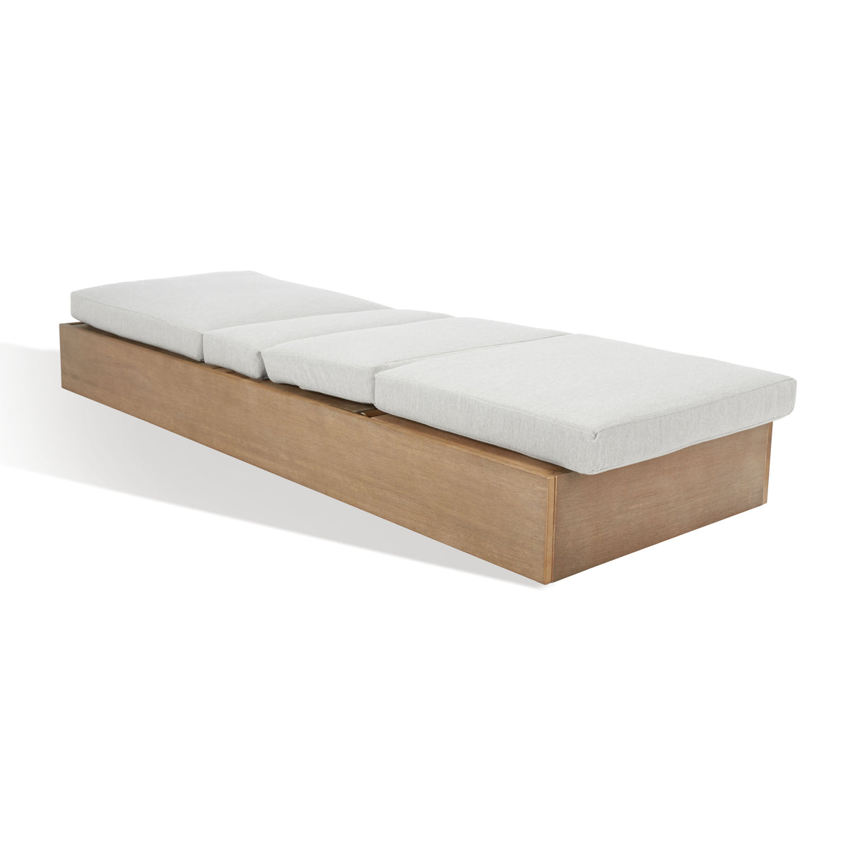 Vincent Eucalyptus Wood Chaise Lounge Chair in Natural and White