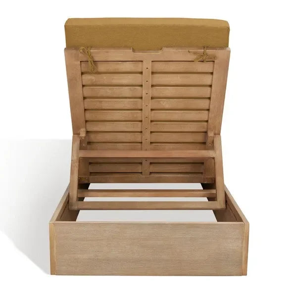 Vincent Wood Chaise Lounge Chair in Brown with Adjustable Back and Leg - The Mayfair Hall