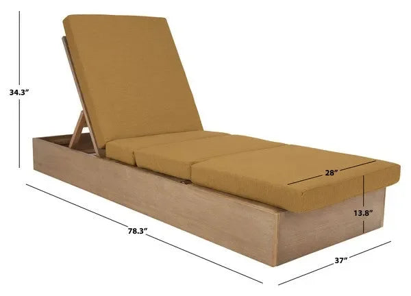 Vincent Wood Chaise Lounge Chair in Brown with Adjustable Back and Leg - The Mayfair Hall