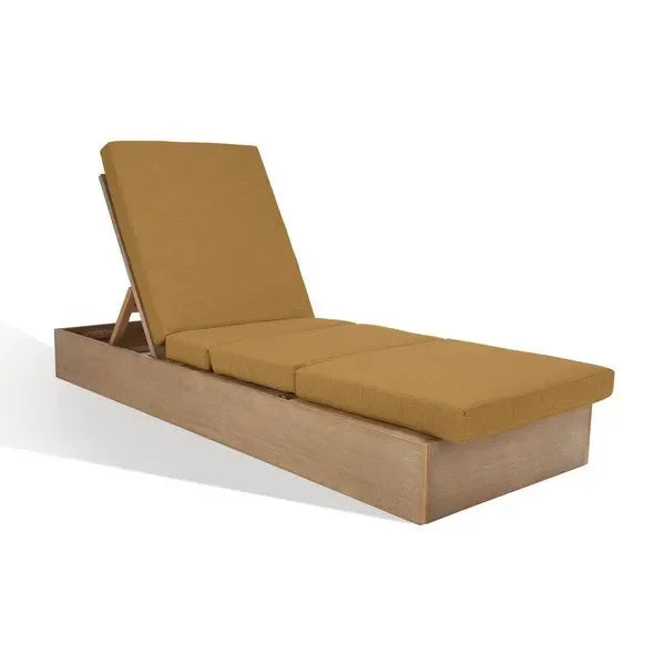 Vincent Wood Chaise Lounge Chair in Brown with Adjustable Back and Leg - The Mayfair Hall