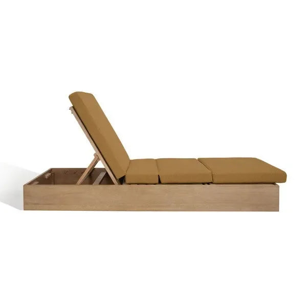Vincent Wood Chaise Lounge Chair in Brown with Adjustable Back and Leg - The Mayfair Hall