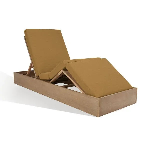 Vincent Wood Chaise Lounge Chair in Brown with Adjustable Back and Leg - The Mayfair Hall