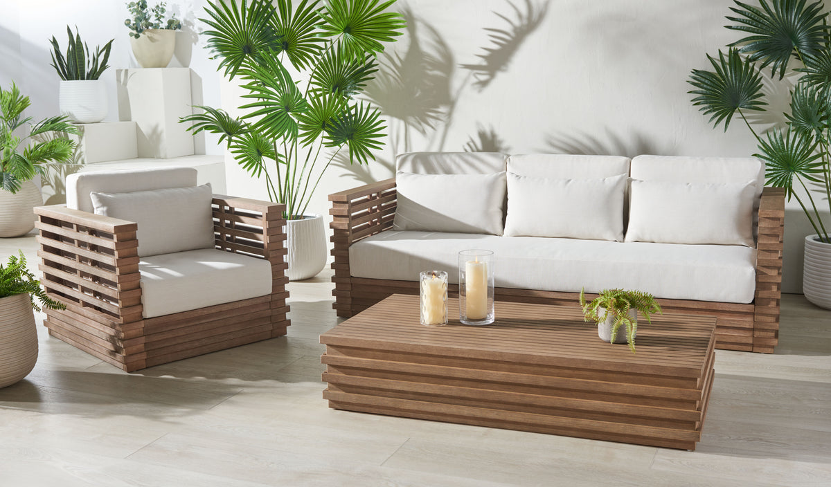 Tortuga Eucalyptus Patio Coffee Table in Natural