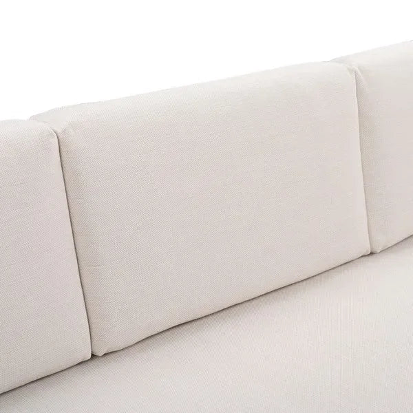 Santiago Eucalyptus Wood Patio Sofa in Natural/Beige with Upholstered Cushion - The Mayfair Hall