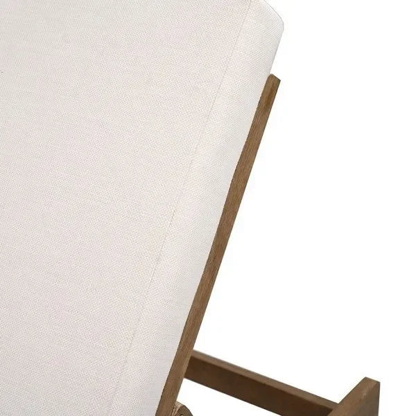Saint Vincent Eucalyptus Wood Chaise Lounge Chair in Beige - The Mayfair Hall