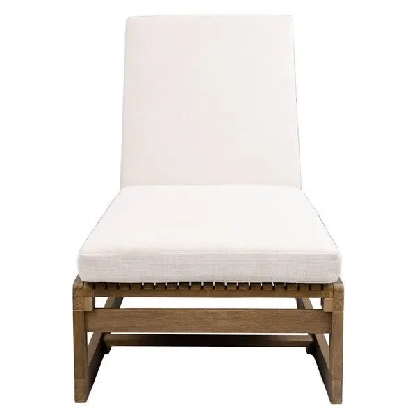 Saint Vincent Eucalyptus Wood Chaise Lounge Chair in Beige - The Mayfair Hall