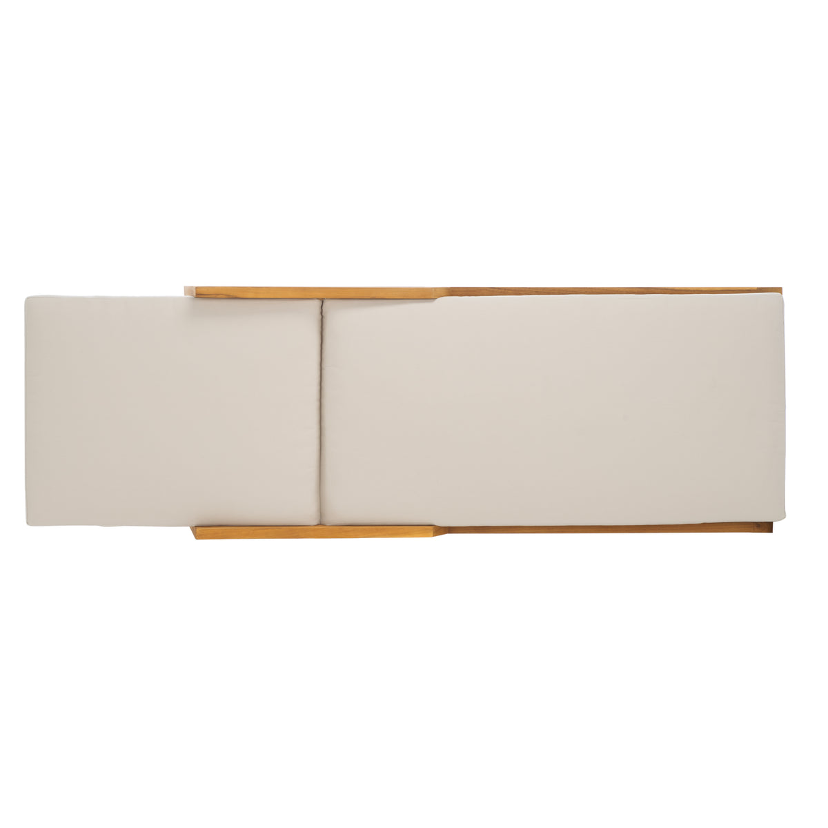Caledonia Brazilian Teak Chaise Lounge in Natural and White