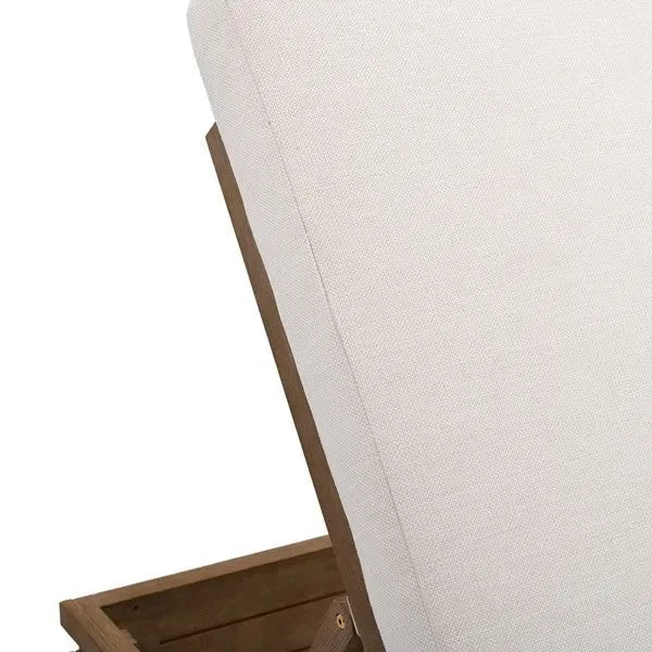 Barbados Eucalyptus Wood Chaise Lounge Chair in Beige - The Mayfair Hall