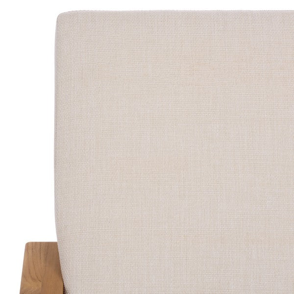 Martinique Patio Chaise Lounge in Natural Teak with White Cushion