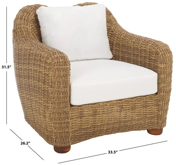 Melbourne Wicker Patio Chair in Natural - The Mayfair Hall