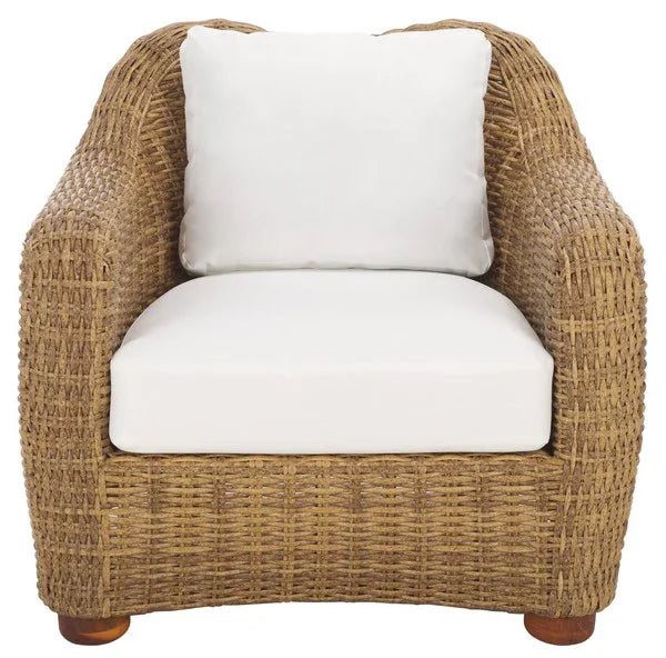 Melbourne Wicker Patio Chair in Natural - The Mayfair Hall