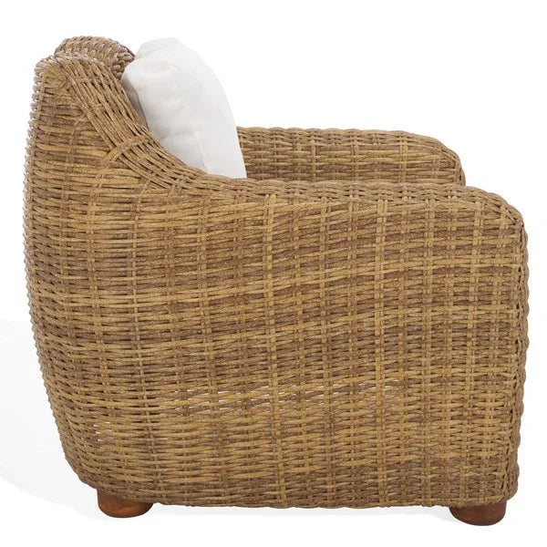Melbourne Wicker Patio Chair in Natural - The Mayfair Hall