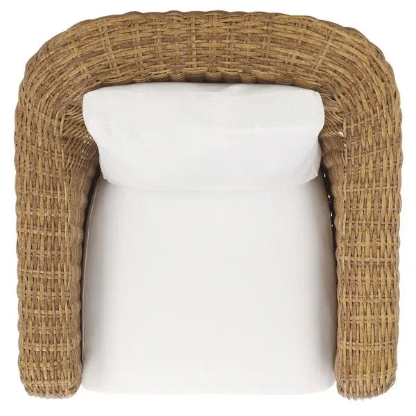 Melbourne Wicker Patio Chair in Natural - The Mayfair Hall