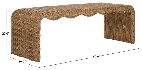Lynsee Wicker Bench in Natural